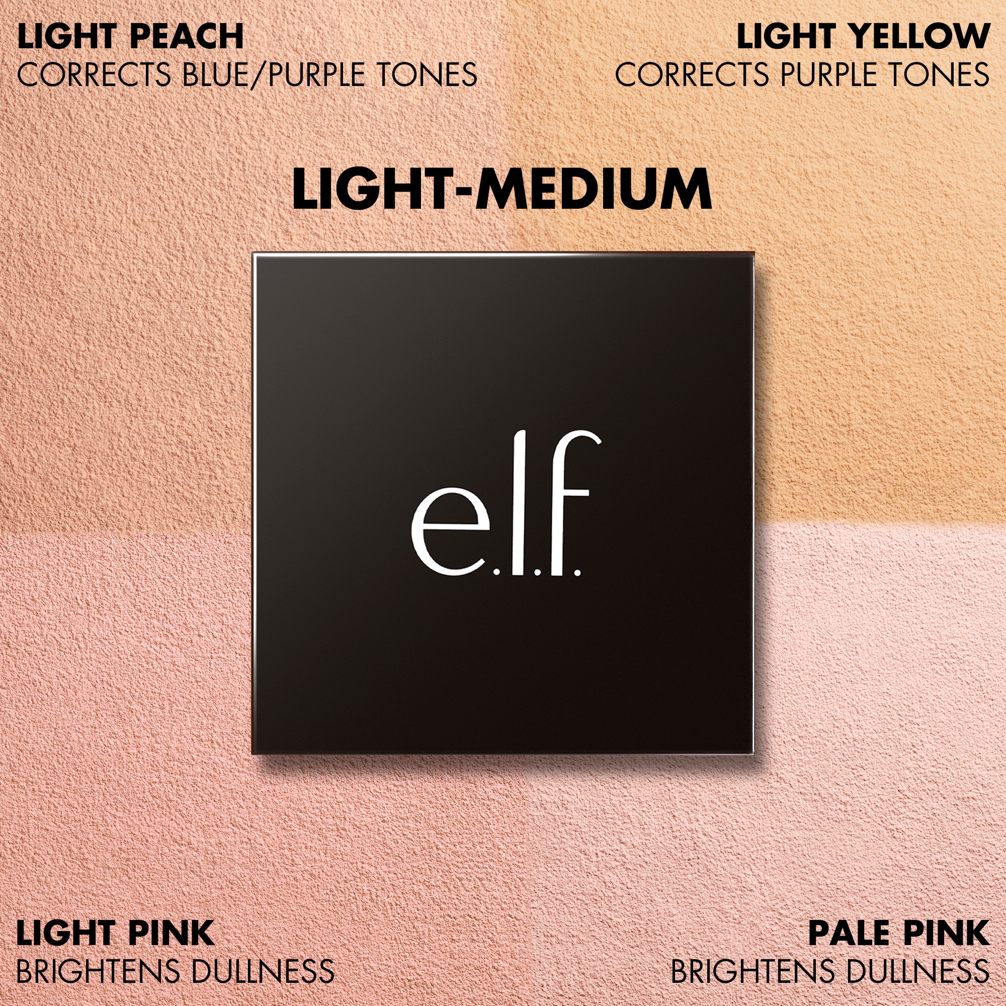 E.L.F. SET IT BRIGHT CORRECTING & BRIGHTENING SETTING POWDER QUAD (CUARTETO DE POLVO SUELTO PARA ROSTRO)